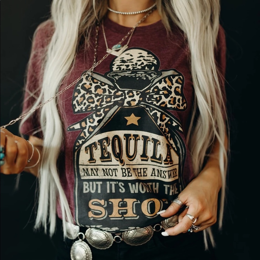 Worth The Shot Handmade Graphic Tee - Picture 6 of 6